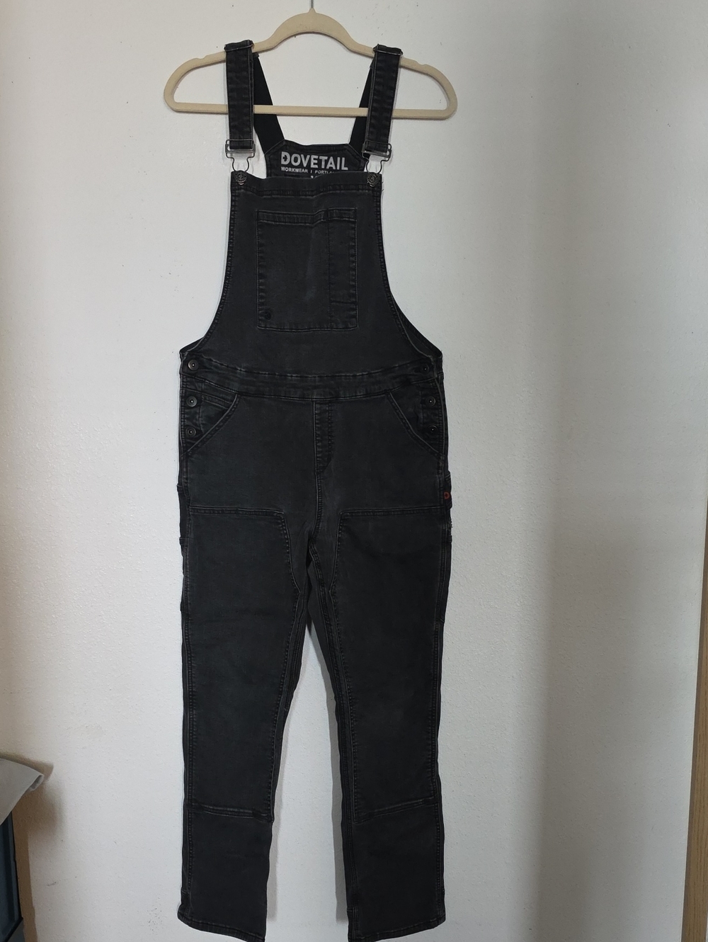 Dovetail Workwear FRESHLEY INSULATED Fleece Lined Black Denim Overalls